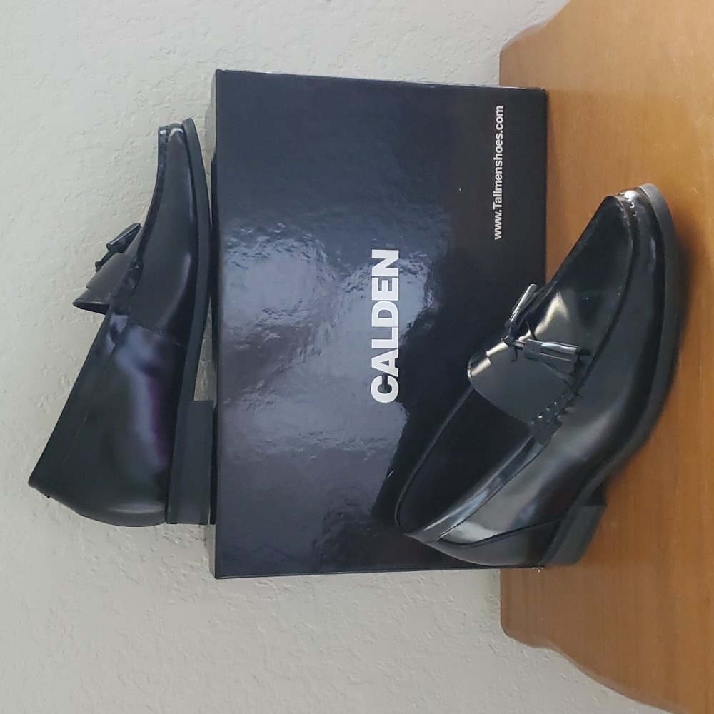 Calden Black Loafers Height Enhancer Shoes Sz 8